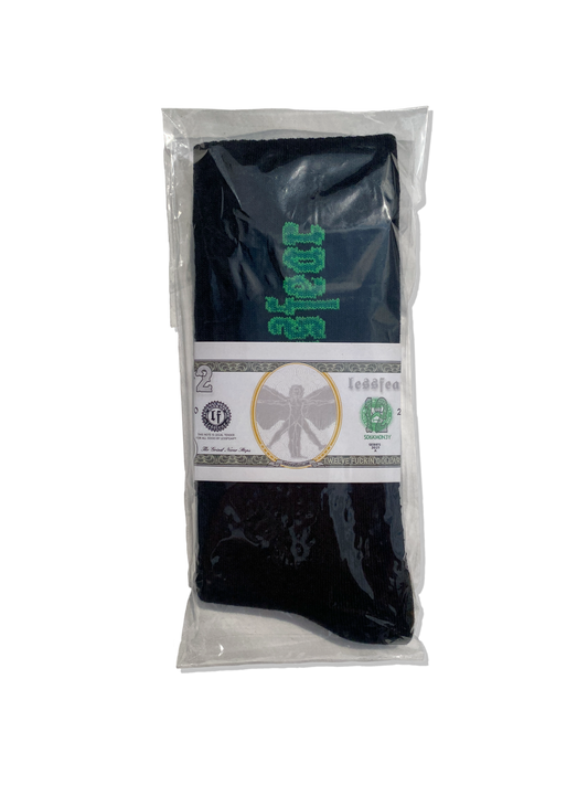LF SOCKS "GREEN on BLACK"