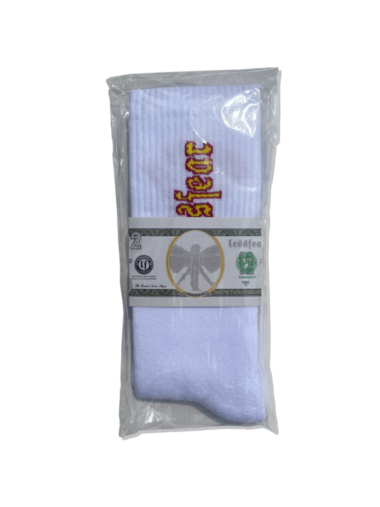 lff SOCKS "YELLOW on WHITE"