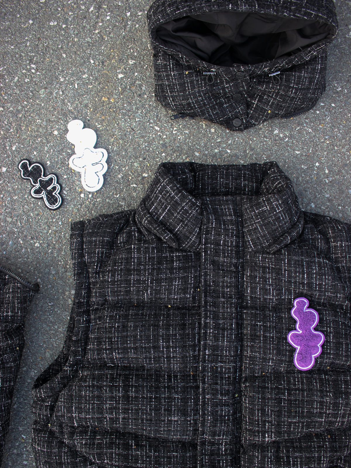 TWEED BOUCLÉ BLACK PUFFA
