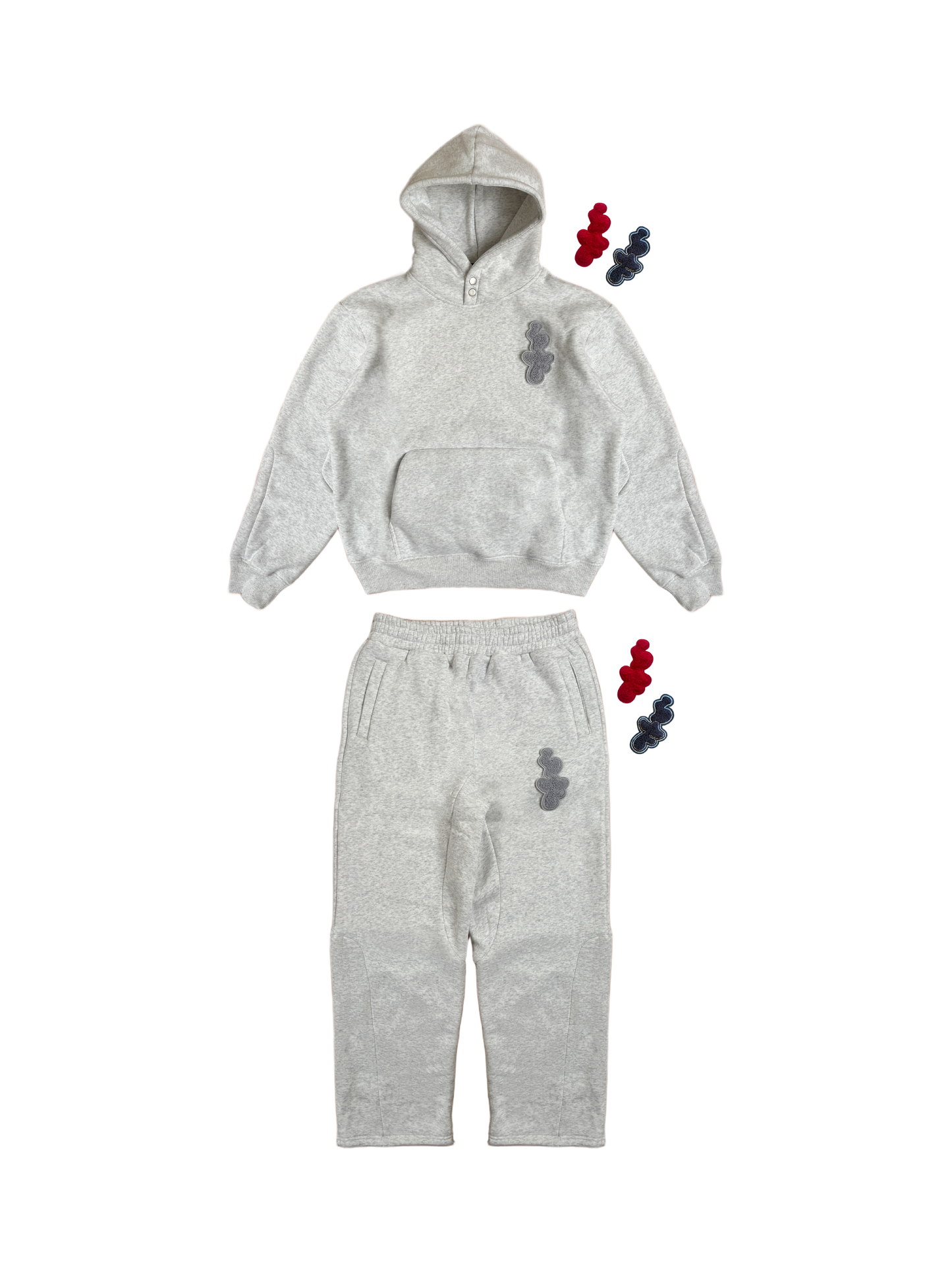 VELCRO JOGGIN SET 'GREY' (BUNDLE DEAL)