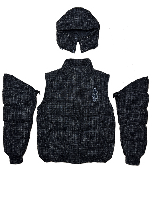 TWEED BOUCLÉ BLACK PUFFA