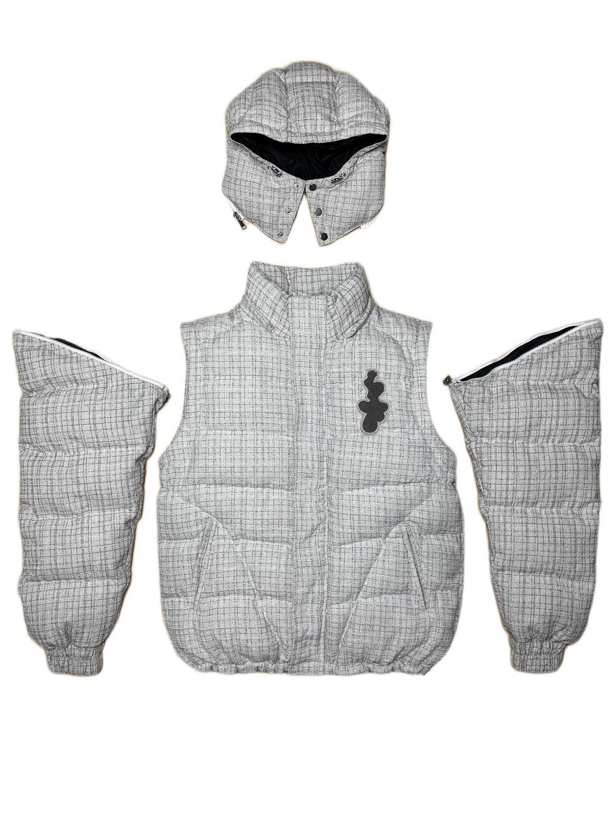 TWEED BOUCLÉ LIGHT GREY PUFFA