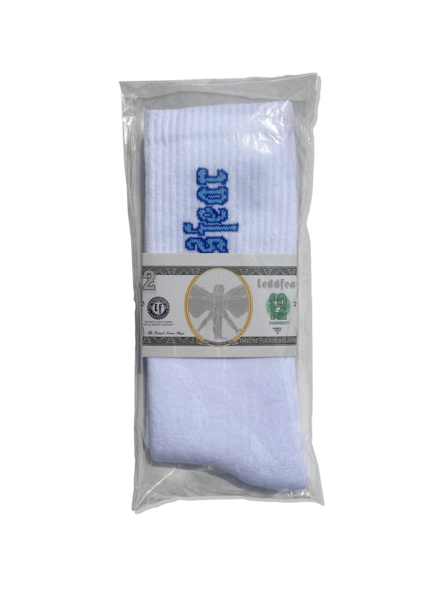 LF SOCKS "BLUE on WHITE"