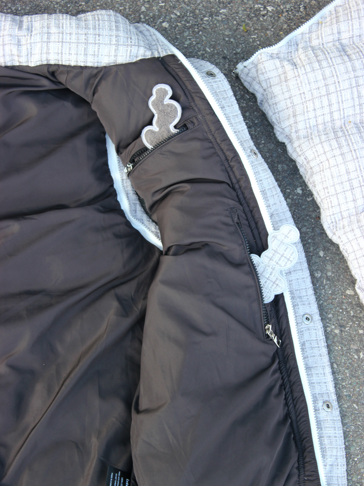 TWEED BOUCLÉ LIGHT GREY PUFFA
