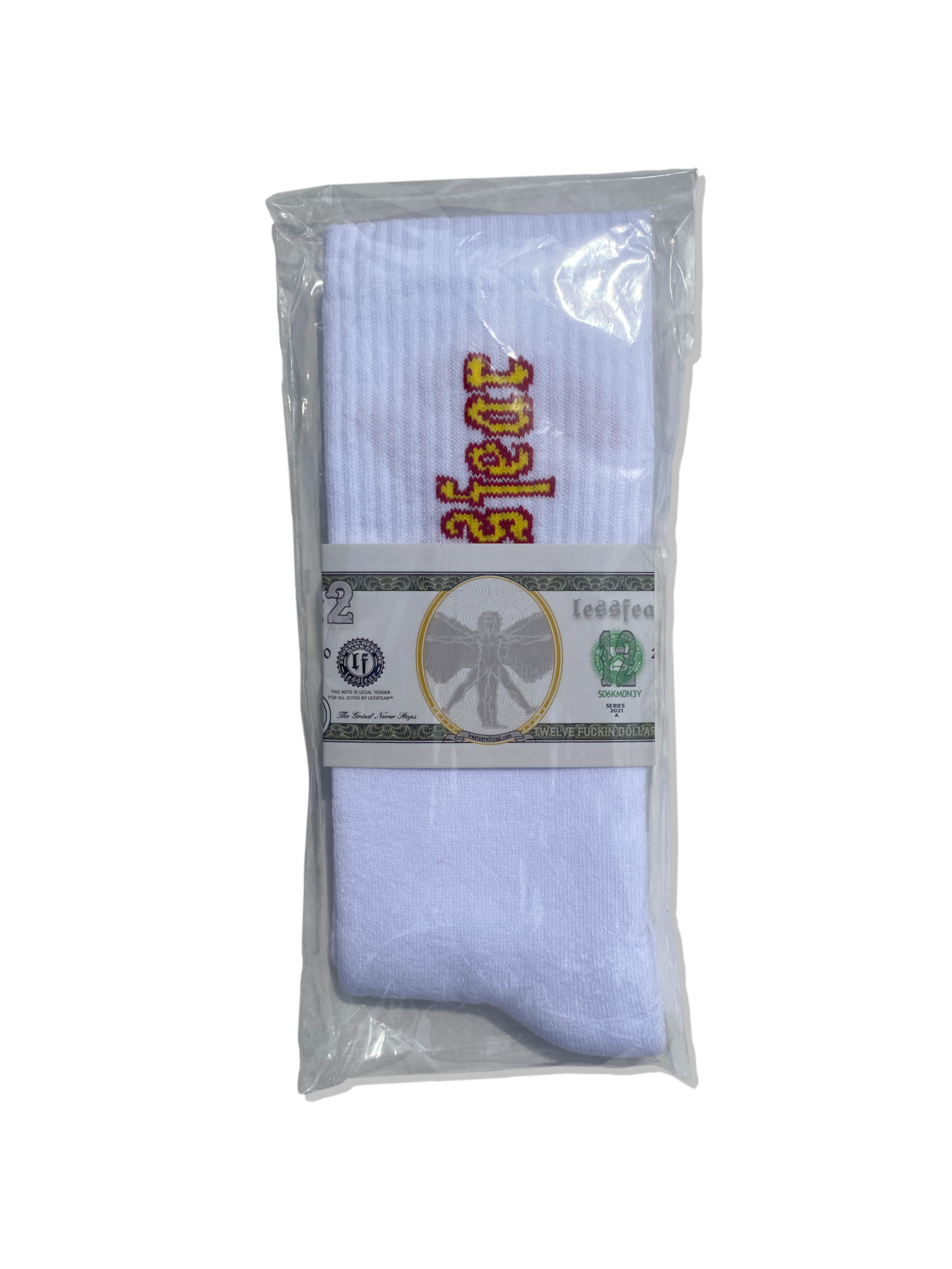 lff SOCKS "YELLOW on WHITE"