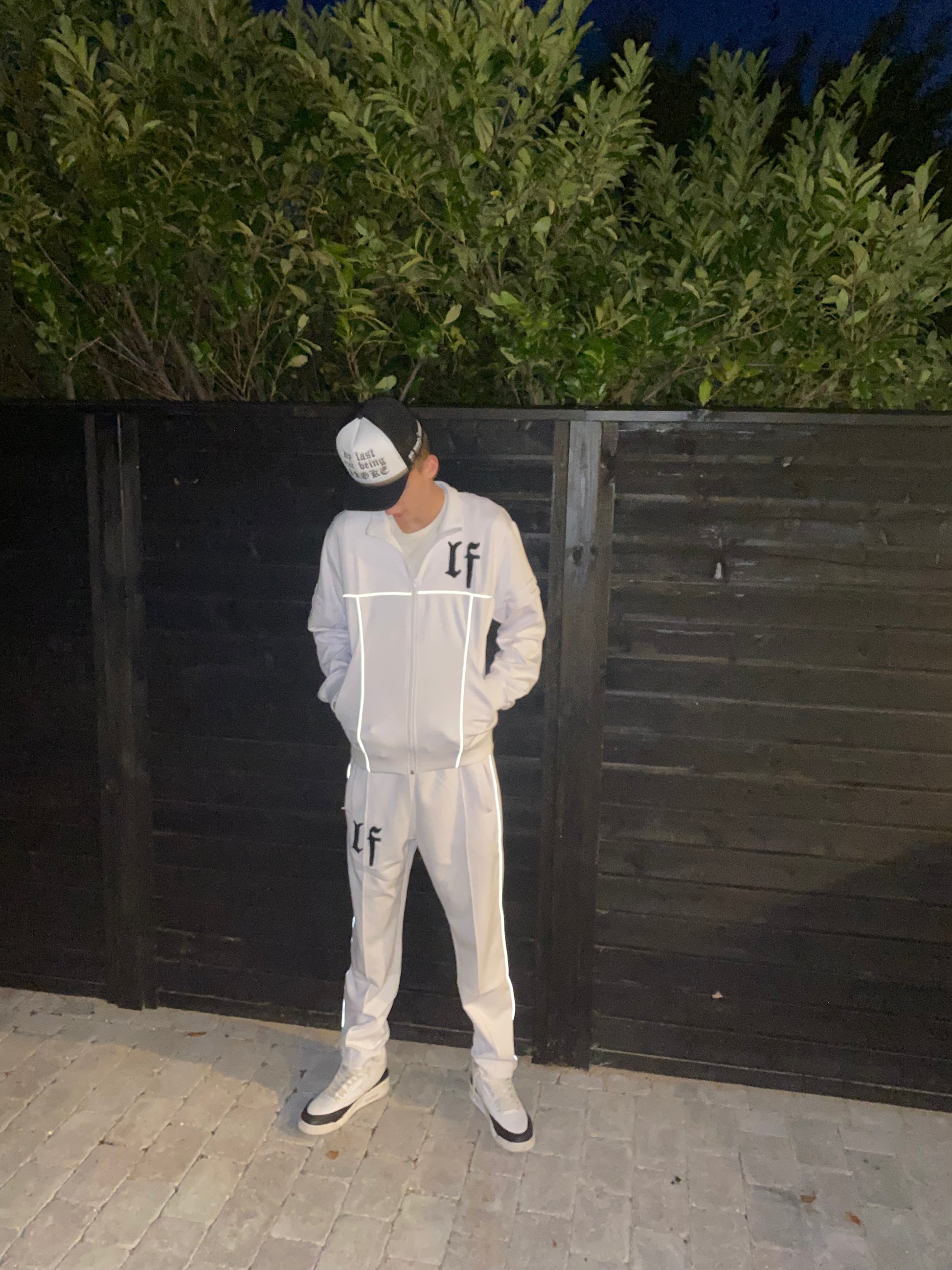 LF TRACK PANTS WHITE LESSFEAR